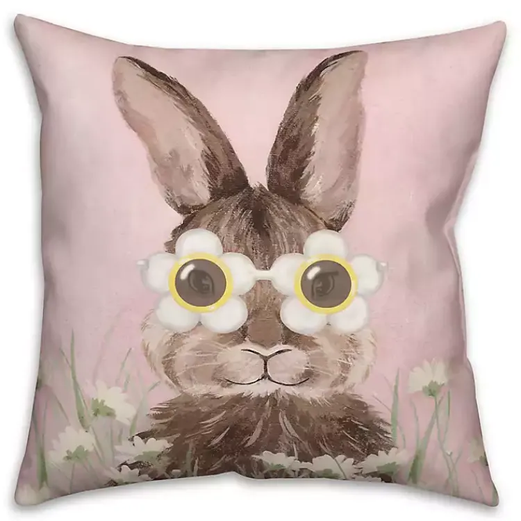 Pillows>Kirklands Home Daisy Sunnies Bunny Indoor/Outdoor Pillow Pink