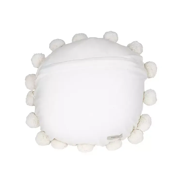 Pillows>Kirklands Home Daisy Soft Poms Round Throw Pillow White