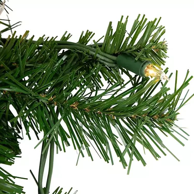 Arrangements & Greenery>Kirklands Home Dakota Pinecone Clear LED Lit Garland, 108 in. Green