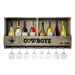 Kirklands Home Dallas Cowboys Reclaimed Wood Bar Shelf Gray