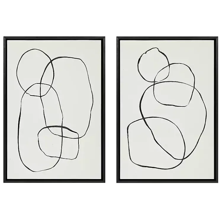 Kirklands Home Dancing Circles Framed Canvas Art Prints, Set of 2 Discount