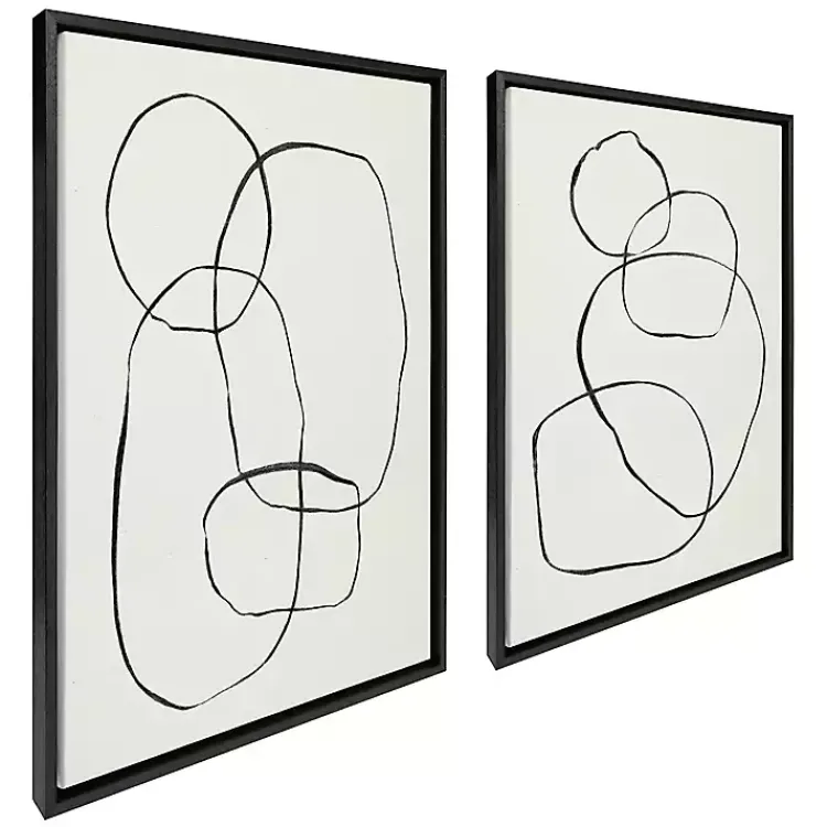 Kirklands Home Dancing Circles Framed Canvas Art Prints, Set of 2 Discount