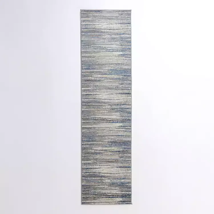 Kirklands Home Dark Blue Claire Modern Runner, 2x8 New