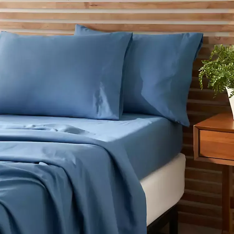 Kirklands Home Dark Microfiber 4-pc. King Sheet Set Blue Hot