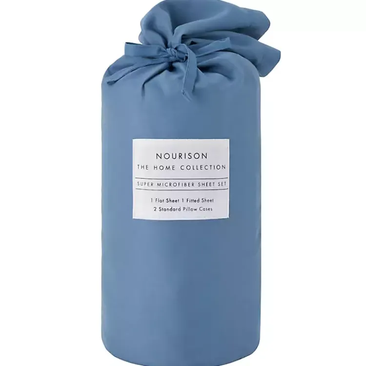 Kirklands Home Dark Microfiber 4-pc. Queen Sheet Set Blue Online