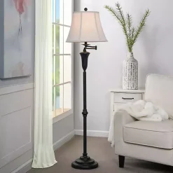 Kirklands Home Dark Bronze Madison Swing Arm Floor Lamp White Online