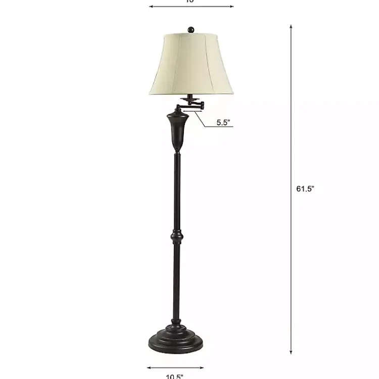 Kirklands Home Dark Bronze Madison Swing Arm Floor Lamp White Online