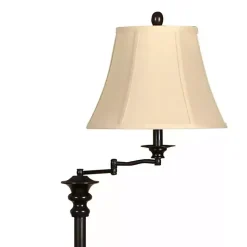Kirklands Home Dark Bronze Menlo Swing Arm Floor Lamp Tan Sale