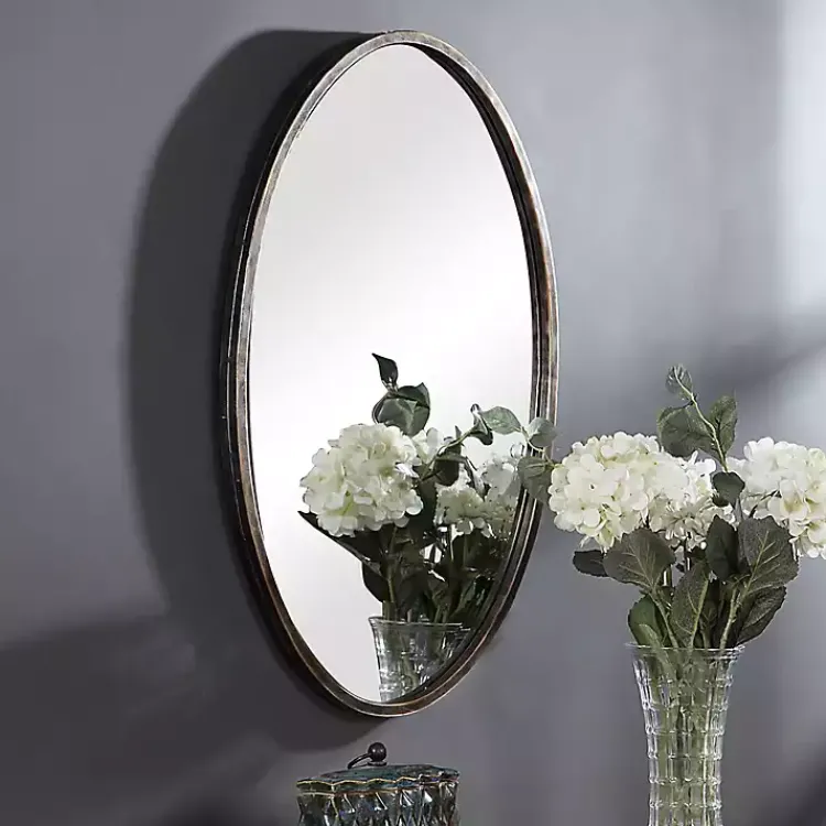 Kirklands Home Dark Bronze Oval Wall Mirror