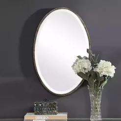 Kirklands Home Dark Bronze Oval Wall Mirror