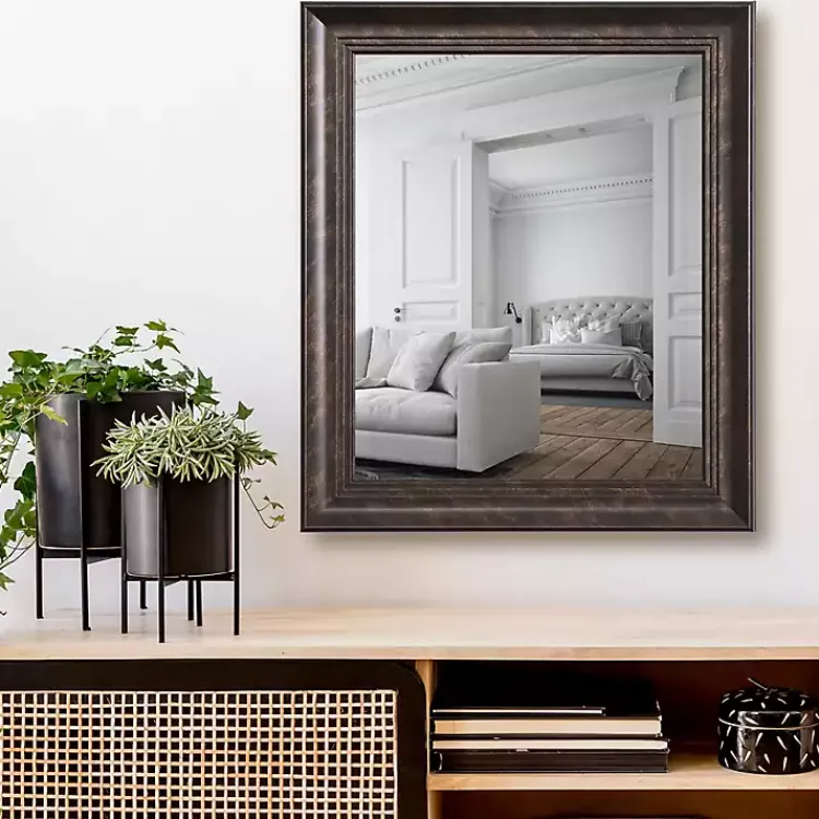 Kirklands Home Dark Bronze Rectangular Frame Wall Mirror Clearance