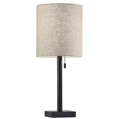 Kirklands Home Dark Bronze Square Base Table Lamp Ivory Online