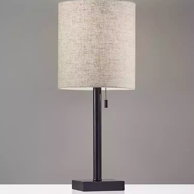 Kirklands Home Dark Bronze Square Base Table Lamp Ivory Online