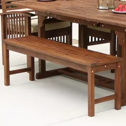 Kirklands Home Dark Acacia Wood Outdoor Bench Brown Discount
