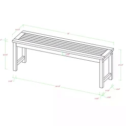 Kirklands Home Dark Acacia Wood Outdoor Bench Brown Discount