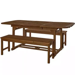 Kirklands Home Dark Acacia Wood 3-pc. Outdoor Dining Set Brown