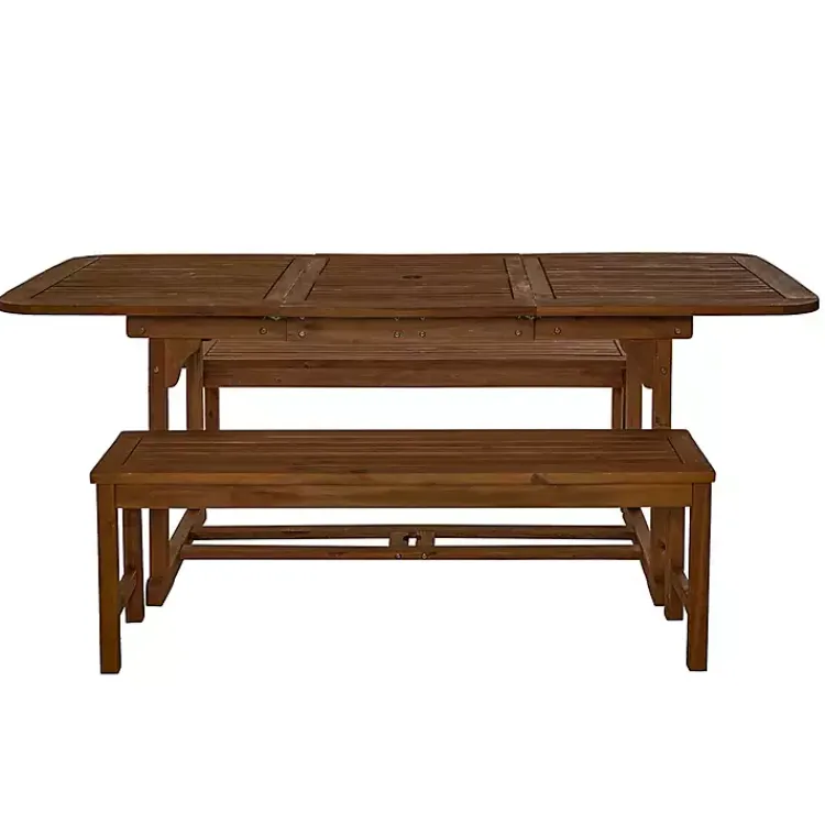 Kirklands Home Dark Acacia Wood 3-pc. Outdoor Dining Set Brown
