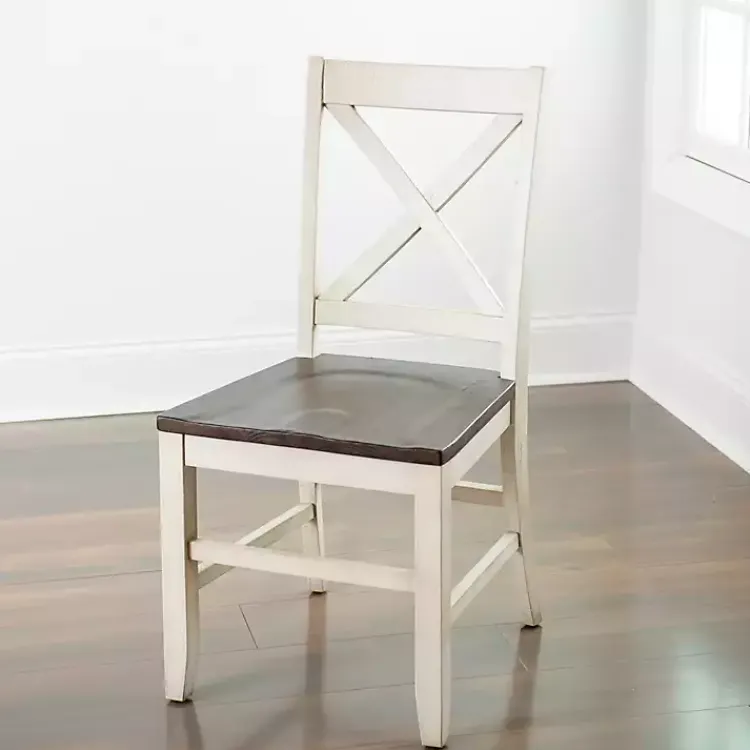 Kirklands Home Dark Brown and Jackson Dining Chair Ivory New