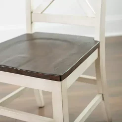 Kirklands Home Dark Brown and Jackson Dining Chair Ivory New