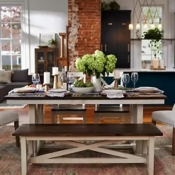 Kirklands Home Dark Brown and Ivory Jackson Dining Table Sale
