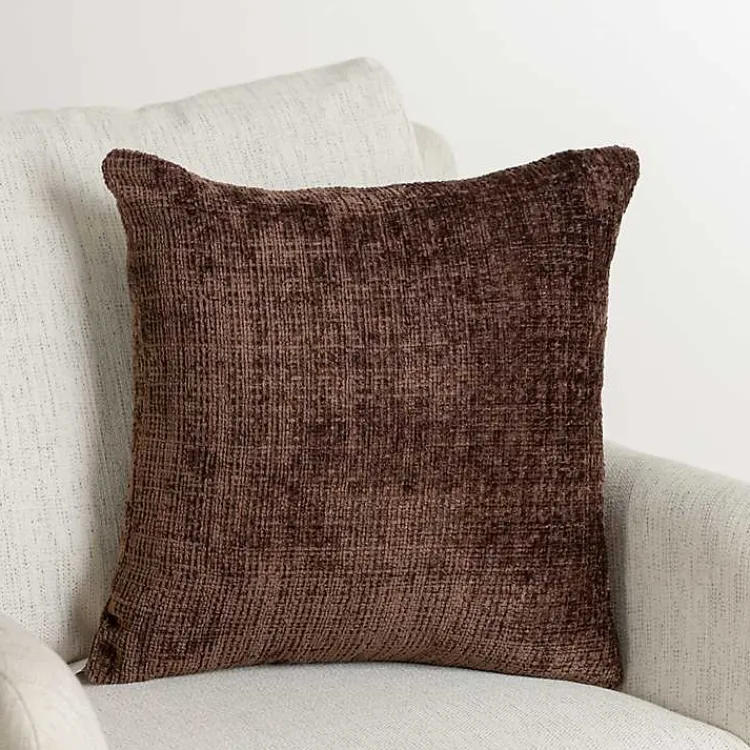 Pillows>Kirklands Home Dark Chenille Textured Pillow Brown