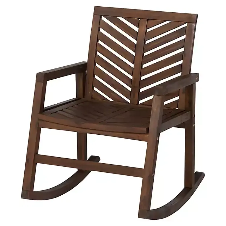 Kirklands Home Dark Chevron Outdoor Rocking Chair Brown Discount