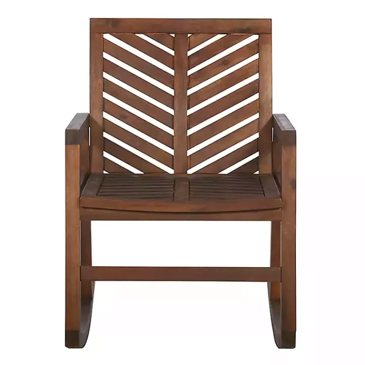 Kirklands Home Dark Chevron Outdoor Rocking Chair Brown Discount