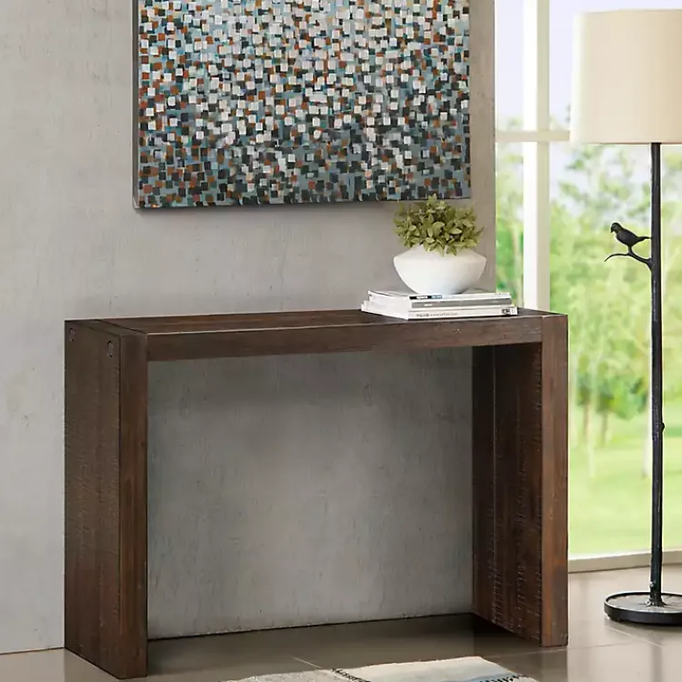 Kirklands Home Dark Distressed Wood Console Table Brown Discount