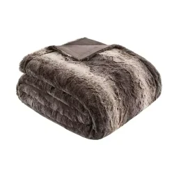 Blankets & Throws>Kirklands Home Dark Faux Fur Oversized Throw Blanket Brown