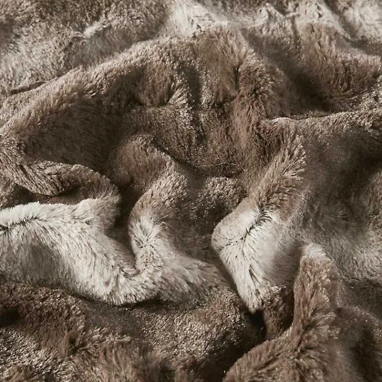 Blankets & Throws>Kirklands Home Dark Faux Fur Oversized Throw Blanket Brown