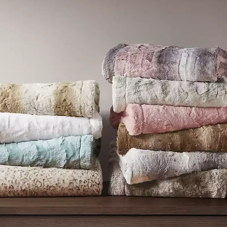 Blankets & Throws>Kirklands Home Dark Faux Fur Oversized Throw Blanket Brown