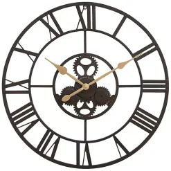 Kirklands Home Dark Brown Rutherford Gears Wall Clock Outlet