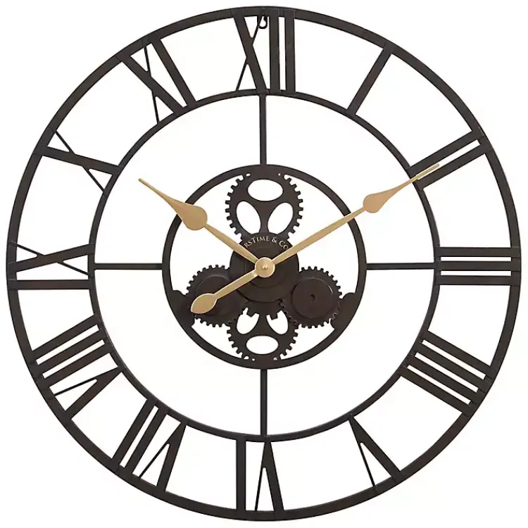 Kirklands Home Dark Brown Rutherford Gears Wall Clock Outlet