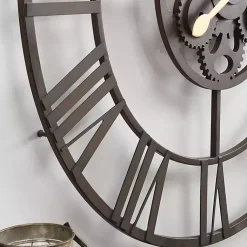 Kirklands Home Dark Brown Rutherford Gears Wall Clock Outlet