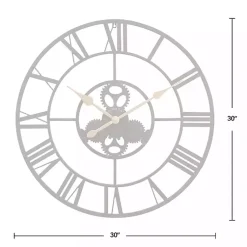 Kirklands Home Dark Brown Rutherford Gears Wall Clock Outlet