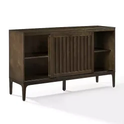 Kirklands Home Dark Slatted Sliding Door Sideboard Brown Online