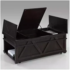 Kirklands Home Dark Storage Coffee Table Brown Discount