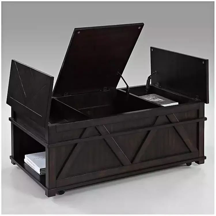 Kirklands Home Dark Storage Coffee Table Brown Discount