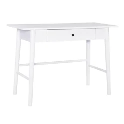 Kirklands Home Dark Wood 1-Drawer Midcentury Modern Desk Brown Clearance
