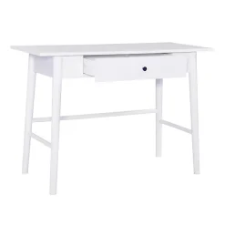 Kirklands Home Dark Wood 1-Drawer Midcentury Modern Desk Brown Clearance