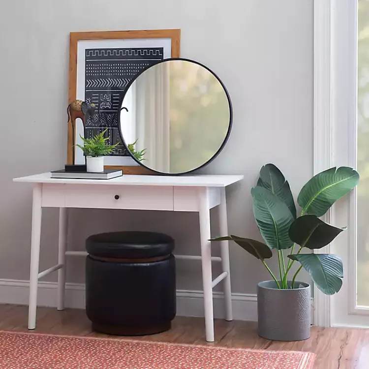 Kirklands Home Dark Wood 1-Drawer Midcentury Modern Desk Brown Clearance