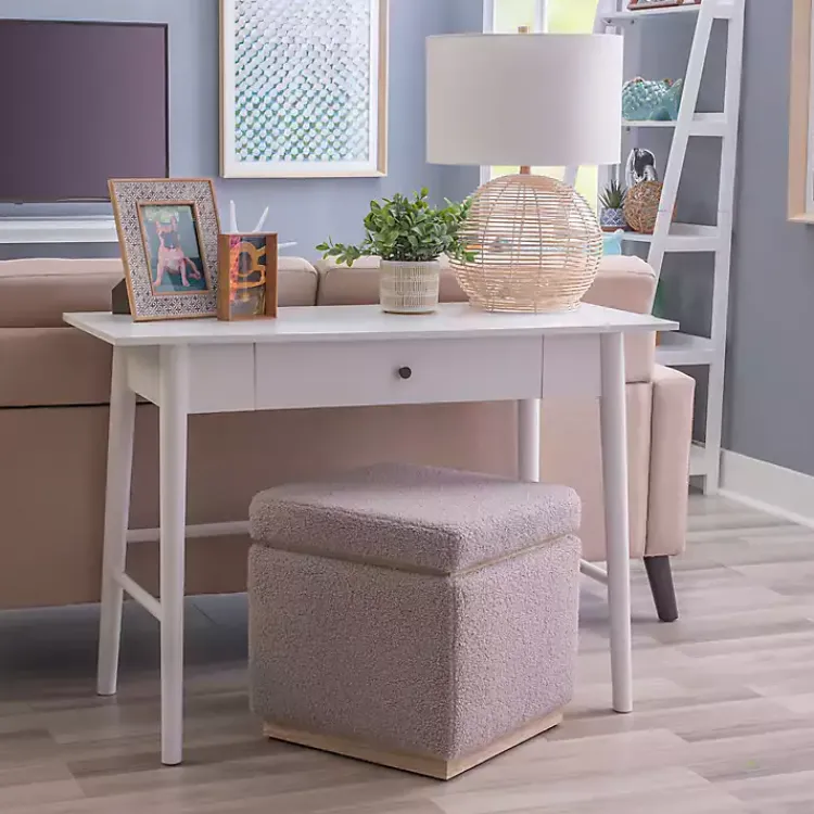 Kirklands Home Dark Wood 1-Drawer Midcentury Modern Desk Brown Clearance
