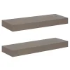 Kirklands Home Dark Brown Wood Floating Shelves, Set of 2 Hot