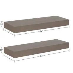 Kirklands Home Dark Brown Wood Floating Shelves, Set of 2 Hot