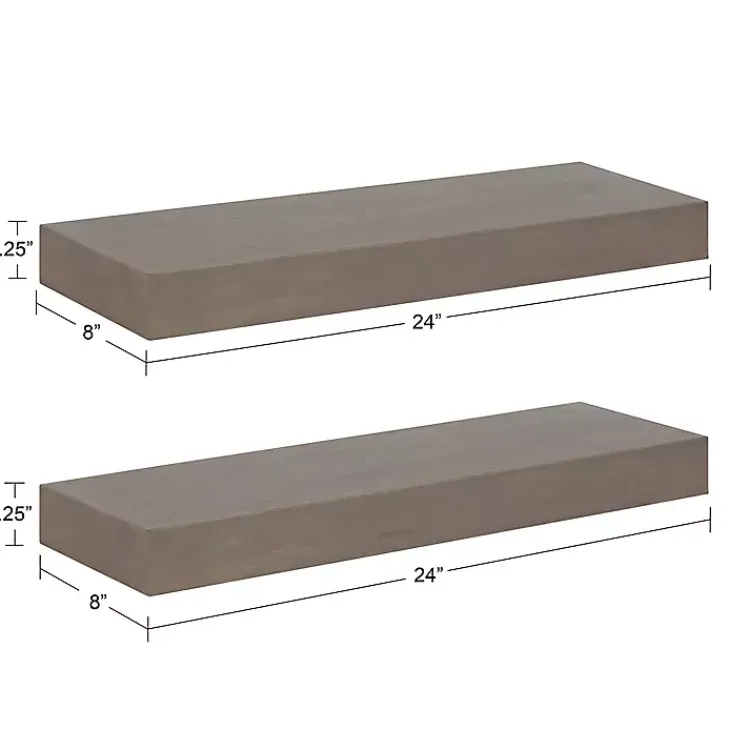 Kirklands Home Dark Brown Wood Floating Shelves, Set of 2 Hot