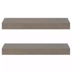 Kirklands Home Dark Brown Wood Floating Shelves, Set of 2 Hot