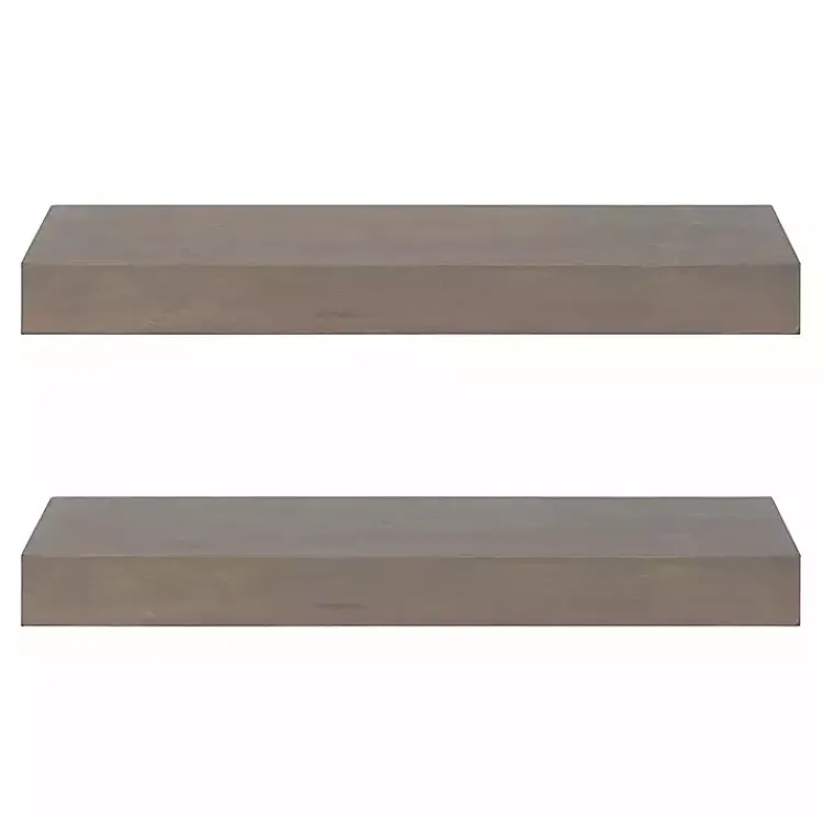 Kirklands Home Dark Brown Wood Floating Shelves, Set of 2 Hot