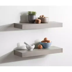Kirklands Home Dark Brown Wood Floating Shelves, Set of 2 Hot