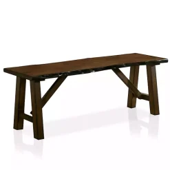 Kirklands Home Dark Wood Live Edge Bench Brown Best