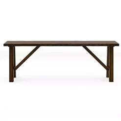 Kirklands Home Dark Wood Live Edge Bench Brown Best